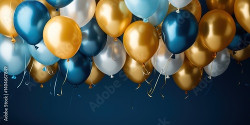 Wallpaper Mural gold, white and blue celebration balloons background Torontodigital.ca