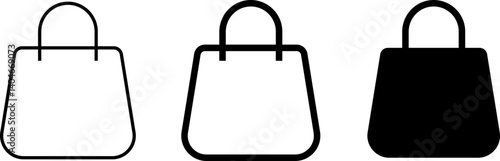 bag shopping icon set. paper bags sign. Bag symbol. Online Shop Symbol.
