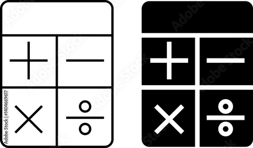 Calculator key icon set. Plus, minus, and other calculator icon. Calculator, math icon. mathematical calculator education
