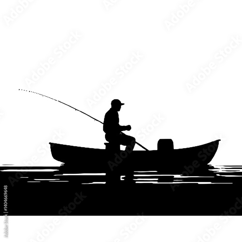 silhouette of a  fisherman   