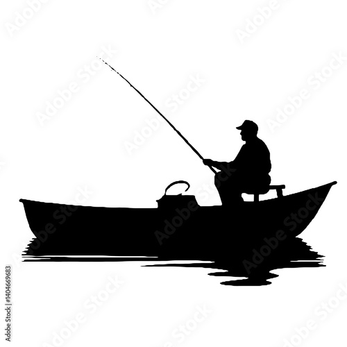 silhouette of a  fisherman   
