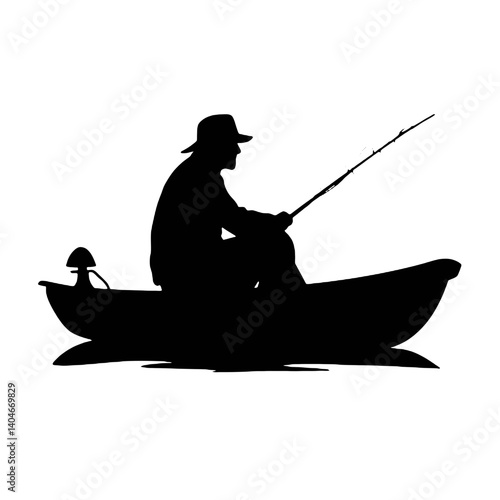 silhouette of a  fisherman   