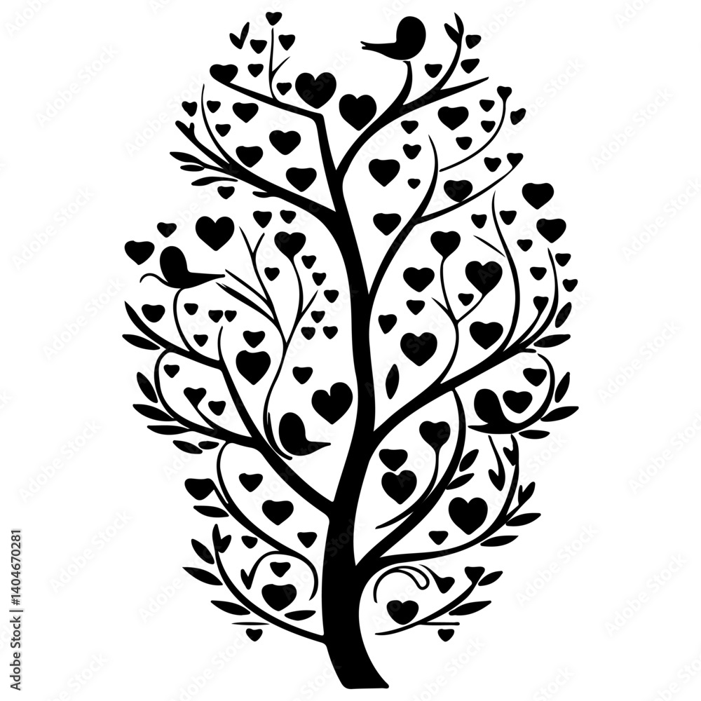 Obraz premium A Heartfelt Arbor: Tree of Affectional Serenity