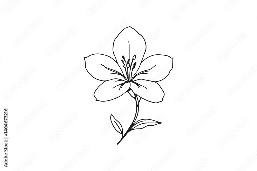 Fototapeta premium Peruvian Lily line art