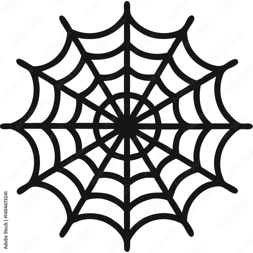 Obraz premium Bold black spiderweb, Halloween design element.