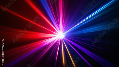 Energetic light trails radiating from a central source, creating dynamic visual impact