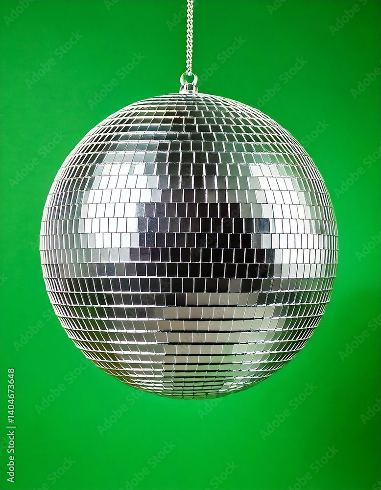Fototapeta premium Shiny disco ball on green screen