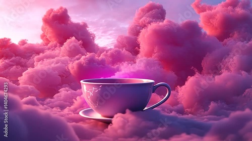 Pink Cloud Tea Cup