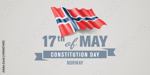 Norway happy constitution day greeting card, banner vector illustration