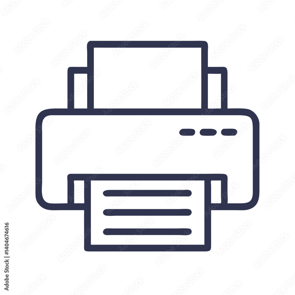 Printer Representing Document Output Office Equipment Icon Design Printer Representing Document Output Office Equipment Icon Design