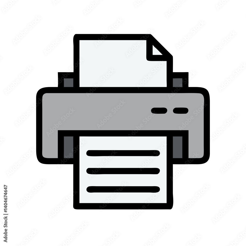 Printer Representing Document Output Office Equipment Icon Design Printer Representing Document Output Office Equipment Icon Design