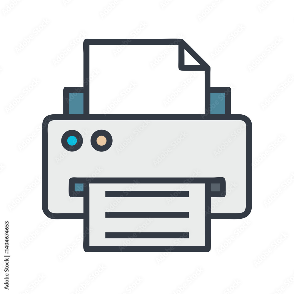 Printer Representing Document Output Office Equipment Icon Design Printer Representing Document Output Office Equipment Icon Design