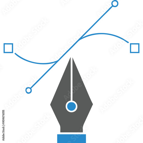 Pen tool icon, graphic design element, vector illustration.