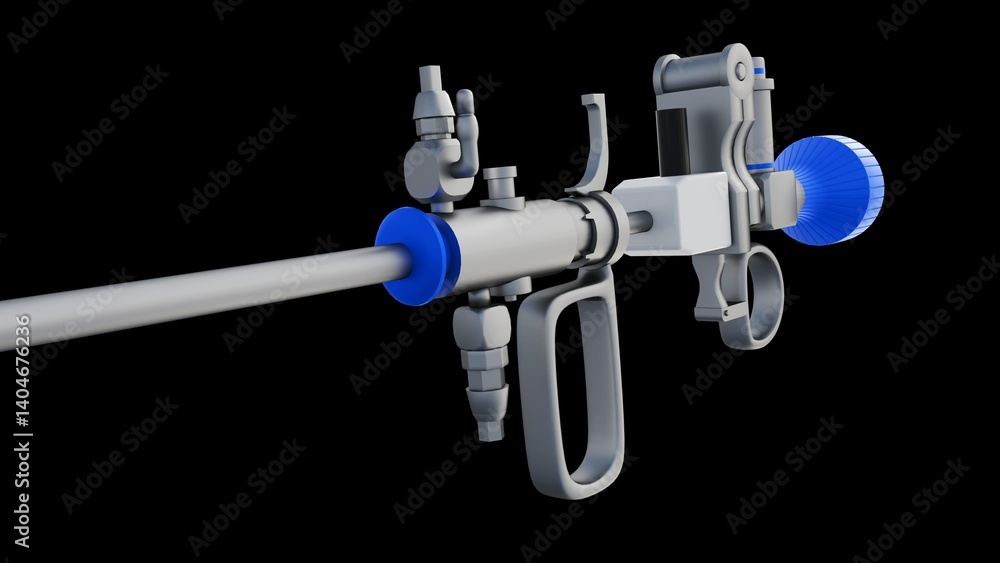 Fototapeta premium A 3d rendering of resectoscope. A medical instrument used primarily in urological surgery, particularly for a procedure called Transurethral Resection of the Prostate (TURP).