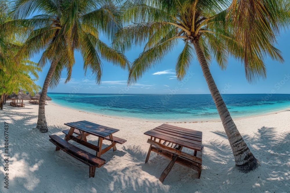 Obraz premium Aerial view of a tropical island surrounded by the ocean