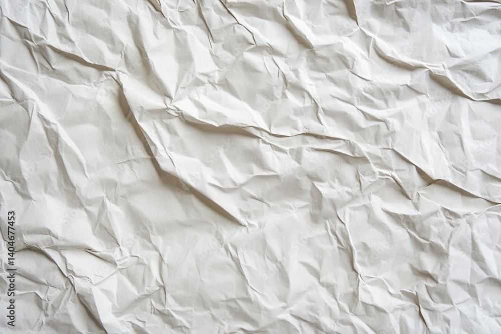 Fototapeta premium Crinkled off-white paper texture