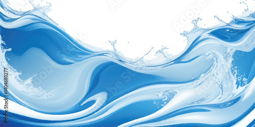 "A calm and refreshing ocean wave design in blue and teal tones. Ideal for backgrounds, digital designs, and web banners needing a peaceful aesthetic."
