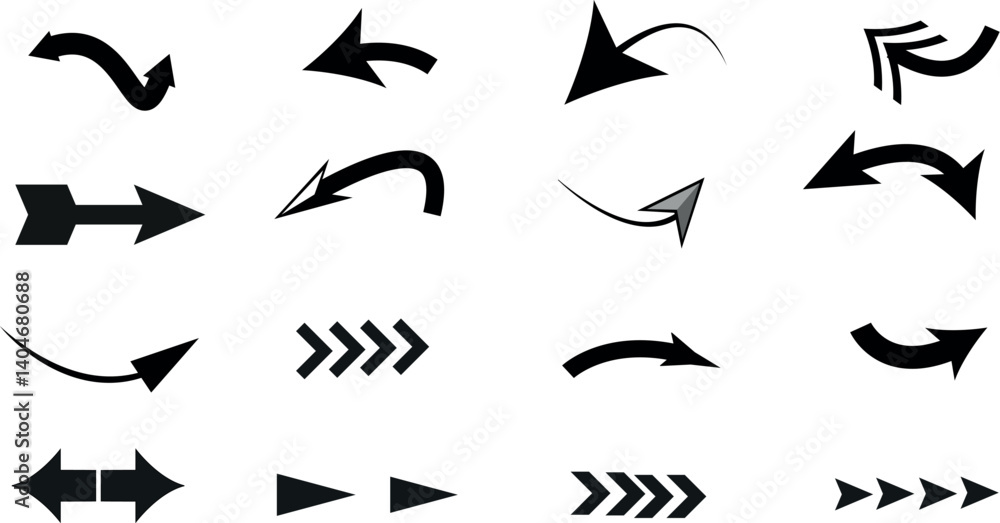 Naklejka premium Different Directional Arrow Icon Design-3