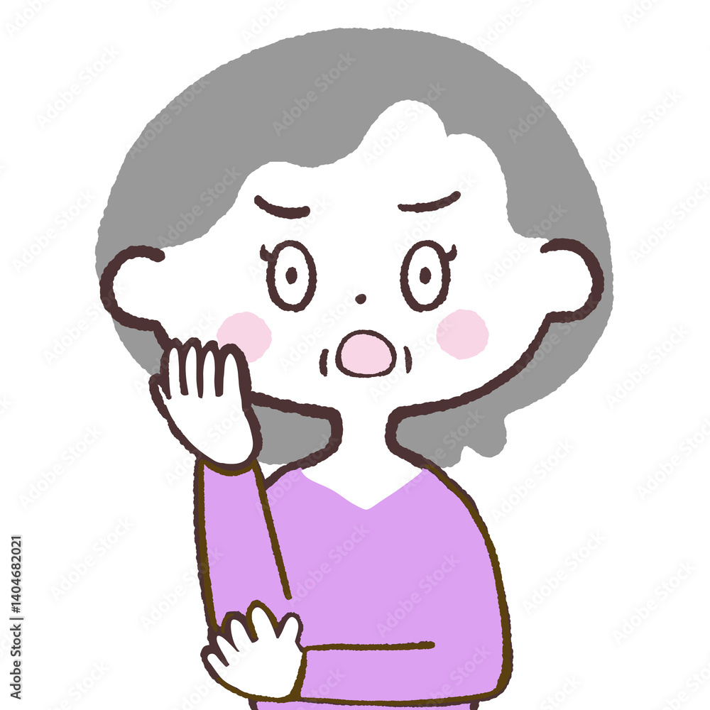 Fototapeta premium 噂話のシニア女性イラスト