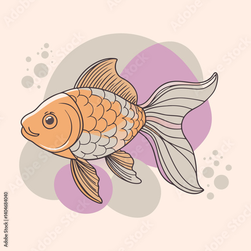 vector illustration of a goldfish