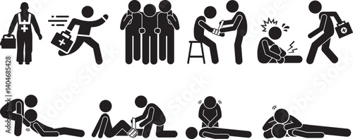 Printable vector illustration of Basic First Aid