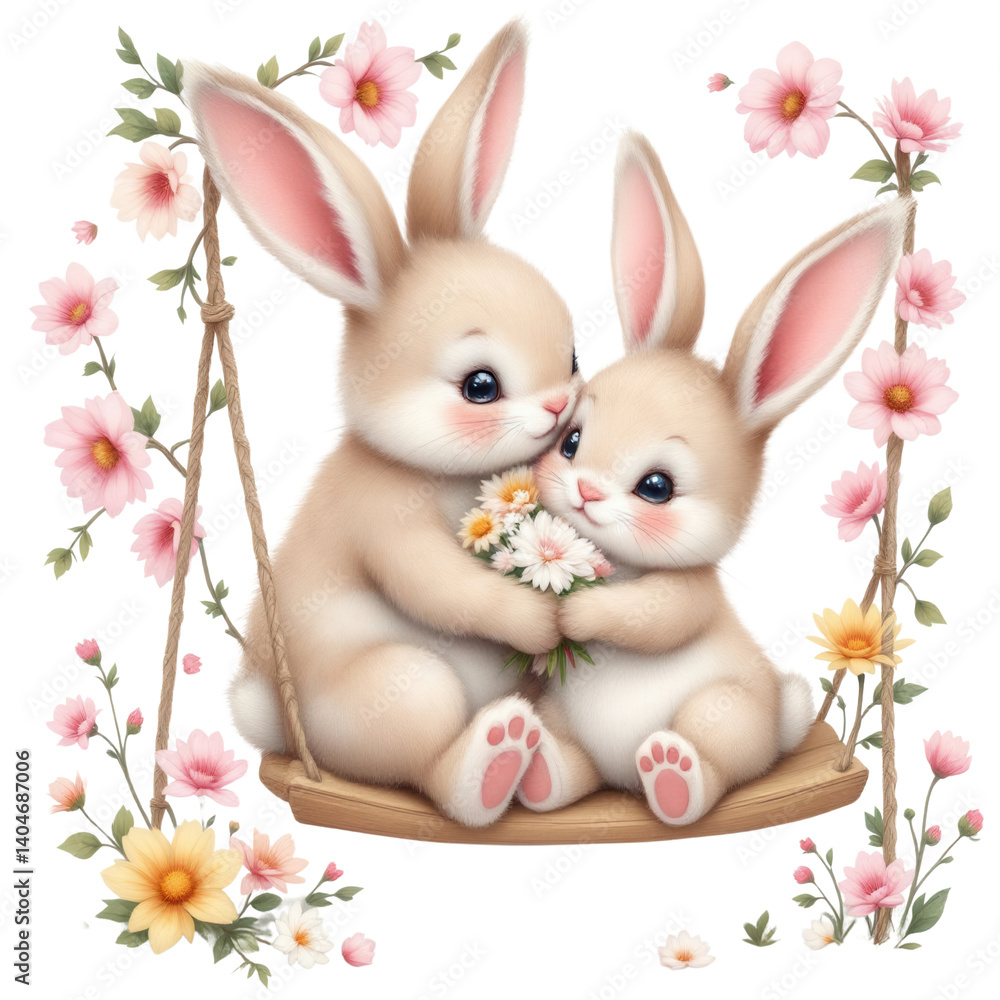 Spring Bunny, Cute animals graphics, Cute bunny with flowers, Spring Animals Spring Bunny, Cute animals graphics, Cute bunny with flowers, Spring Animals