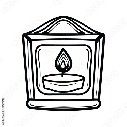 Scented candle icon silhouette vector with white background for home decor