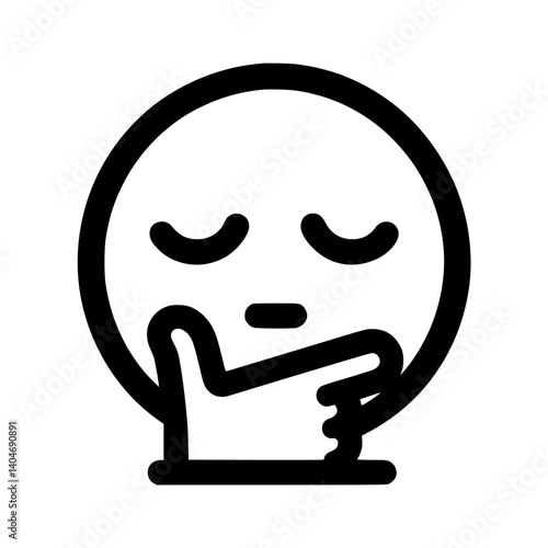 Emoji icon representing thinking expression with hand gesture  