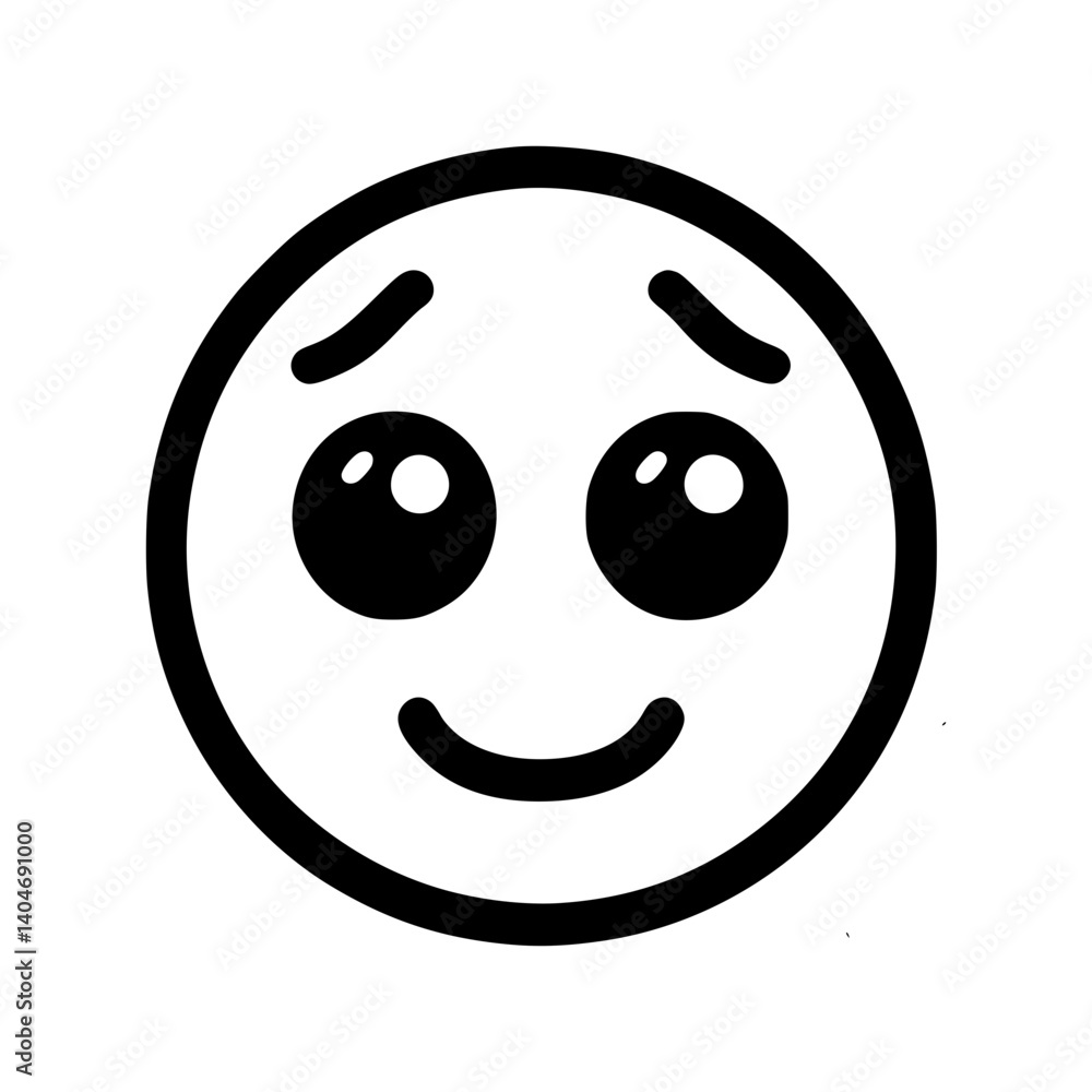 Fototapeta premium Cute smiley face expressing joy and warmth 