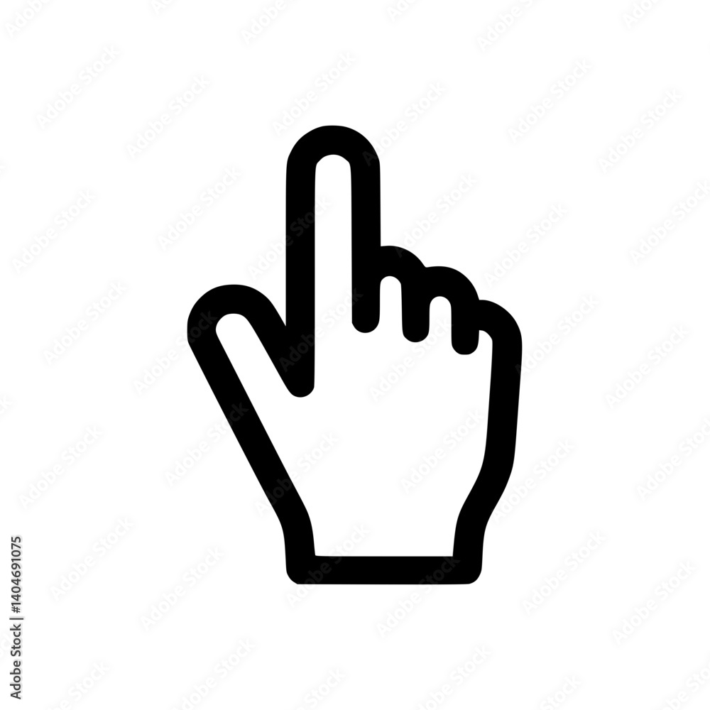 Hand gesture indicating direction in minimalist style Hand gesture indicating direction in minimalist style
