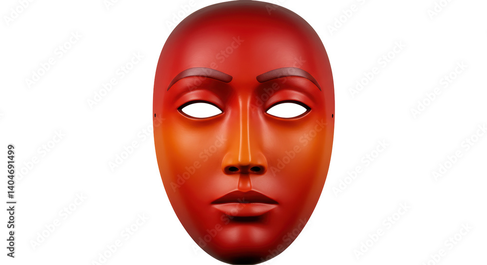 Isolated Red Face Mask Isolated Red Face Mask
