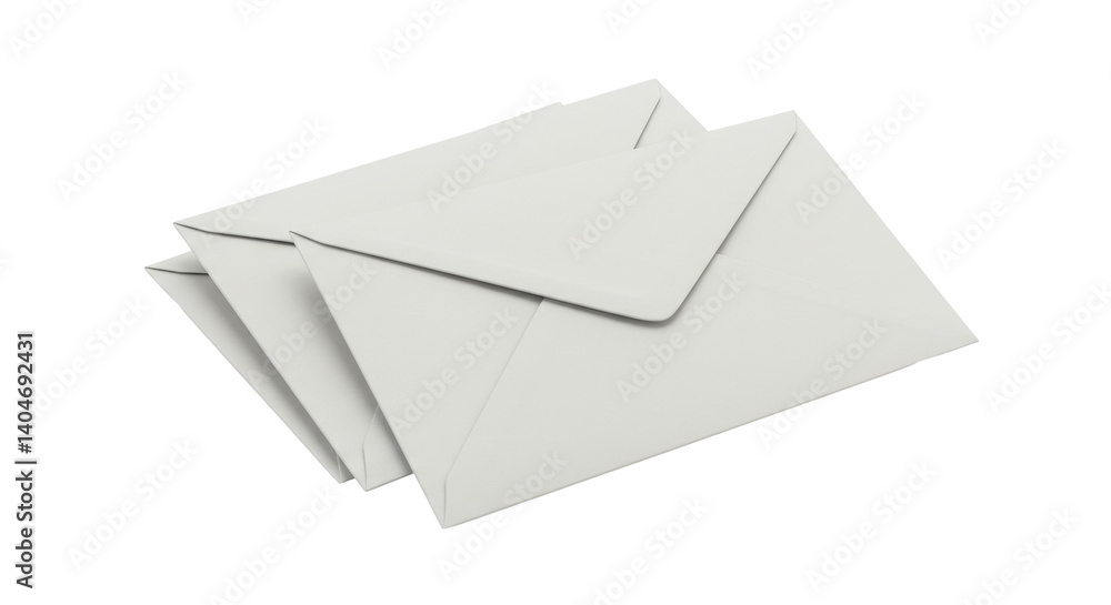 Isolated stack of white envelopes Isolated stack of white envelopes
