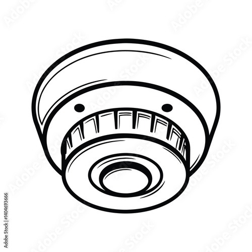 Smoke detector icon silhouette vector with white background for safety alarm