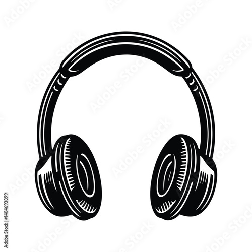 Sport headphone icon silhouette vector with white background for fitness