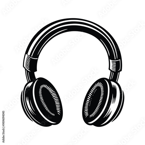 Sport headphone icon silhouette vector with white background for fitness gear