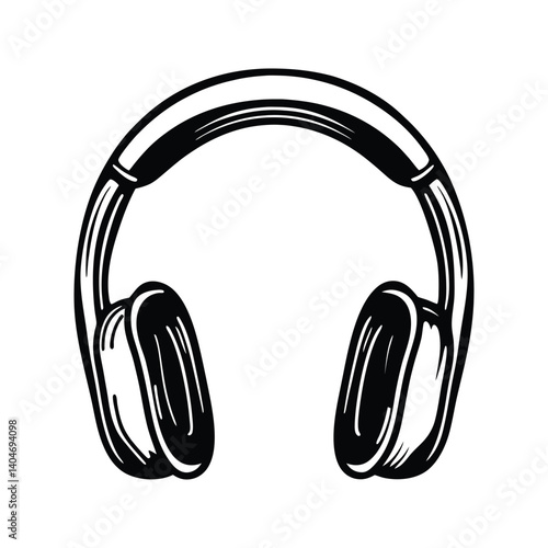 Sport or fitness headphone icon silhouette vector with white background for workout