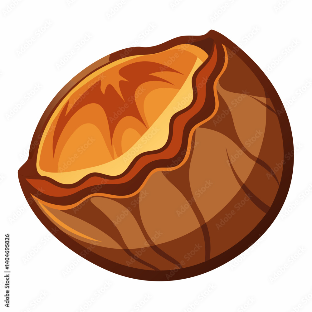 Nut shell isolated on a white background, showcasing its textured surface and natural color variations. Nut shell isolated on a white background, showcasing its textured surface and natural color variations.
