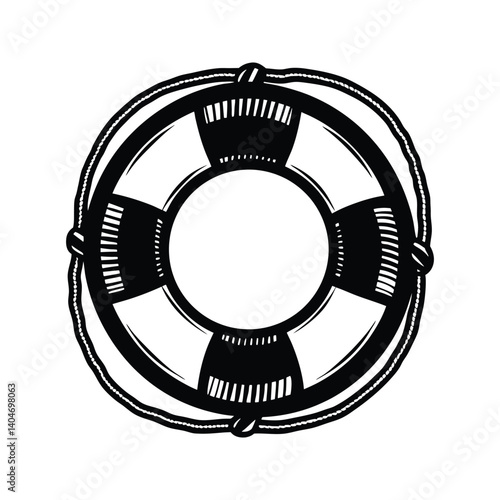 Water safety lifebuoy icon silhouette vector with white background illustration