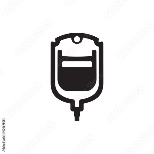Medical blood bag silhouette vector design