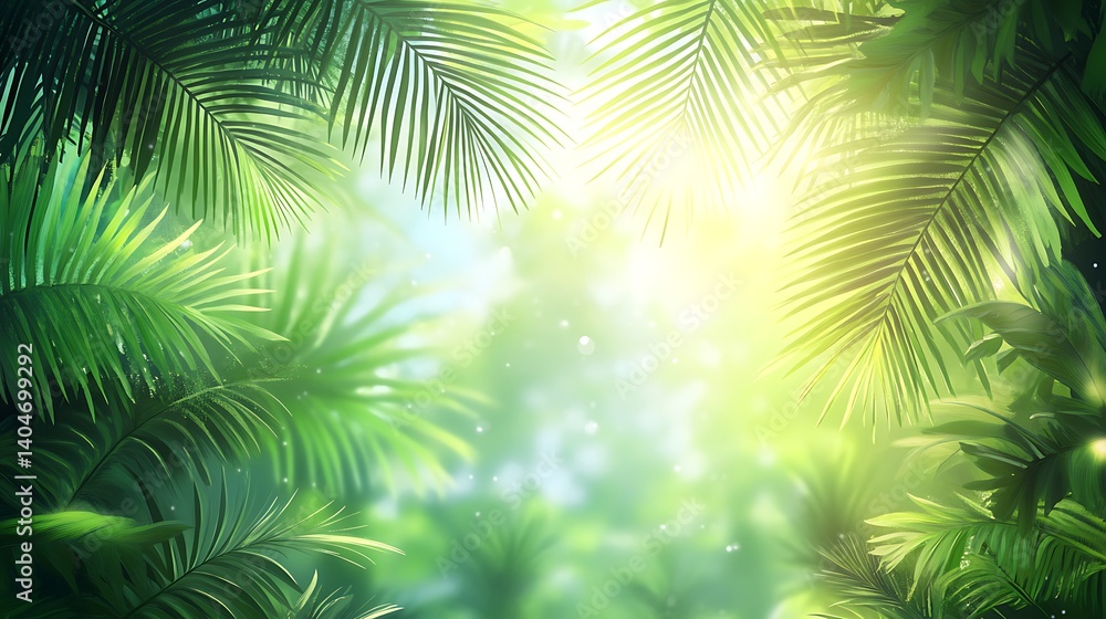 Obraz premium Tropical Forest Sunlight View