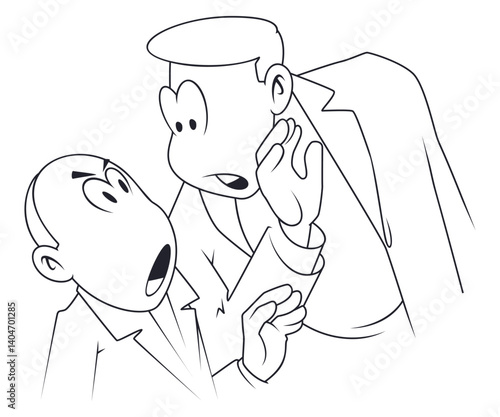 Man tells gossip to his friend.