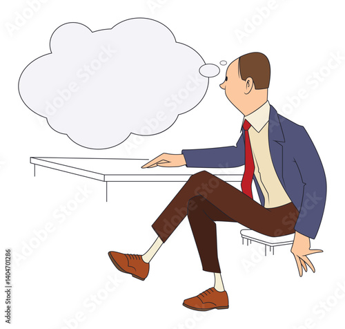 Thoughtful office worker.