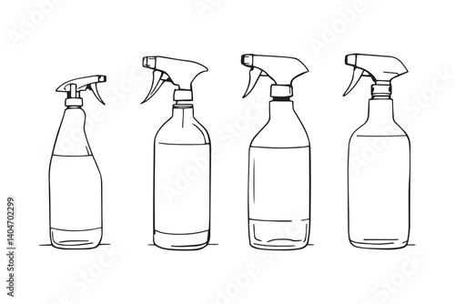 Spray bottle black line art