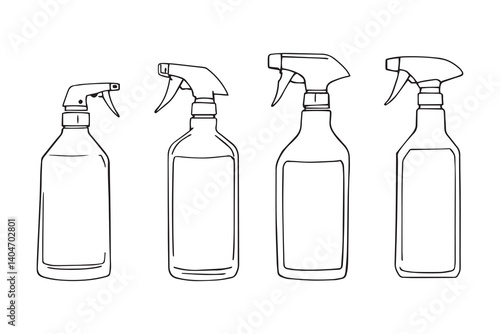 Spray bottle black line art