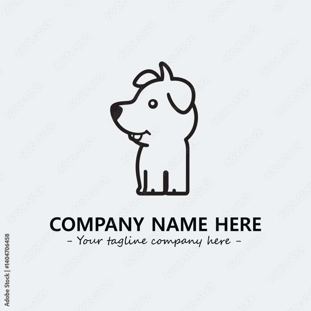 Obraz premium Dog illustration black and white for logo company vector image 