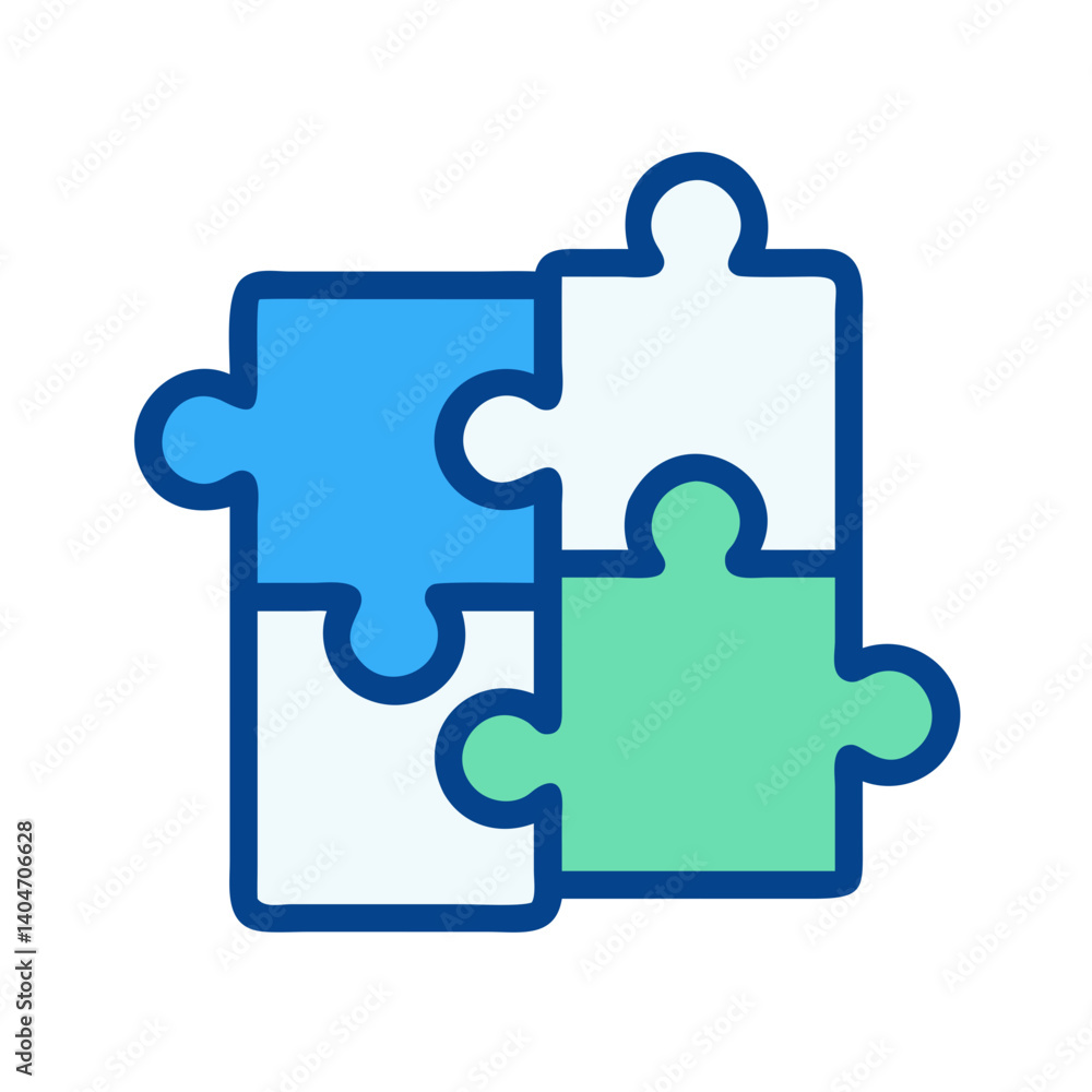 Puzzle Pieces Fitting Together Icon Design Puzzle Pieces Fitting Together Icon Design