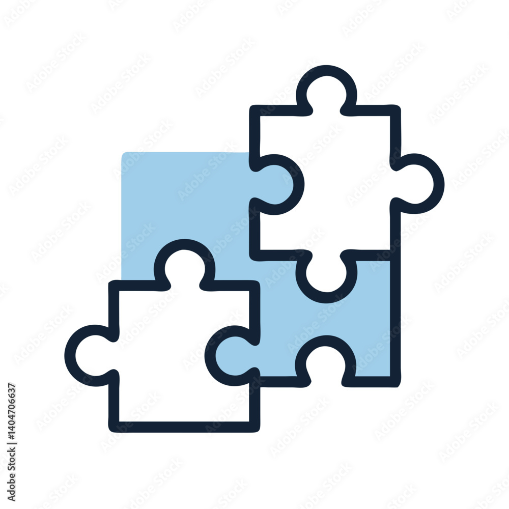 Puzzle Pieces Fitting Together Icon Design Puzzle Pieces Fitting Together Icon Design
