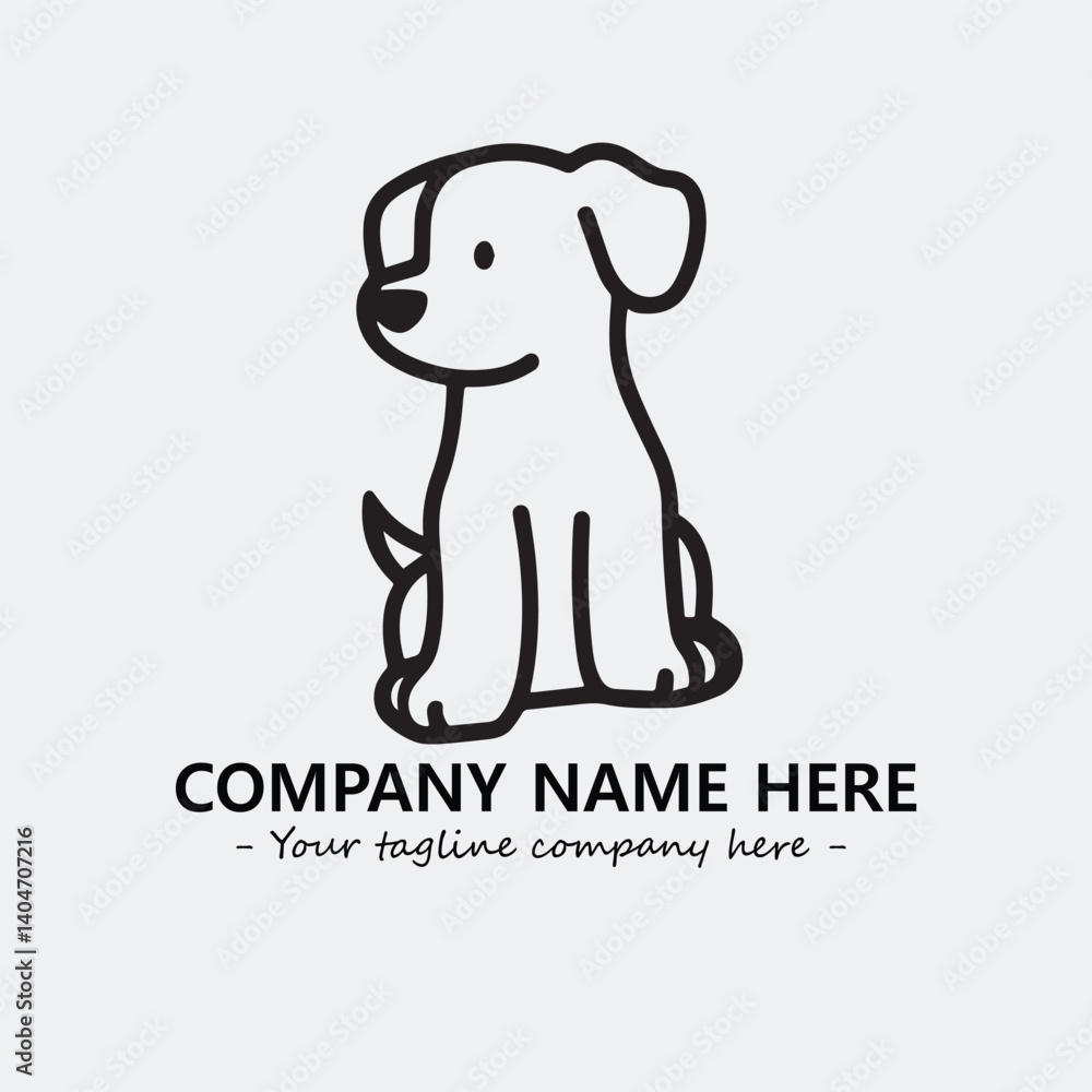 Obraz premium Dog illustration black and white for logo company vector image 