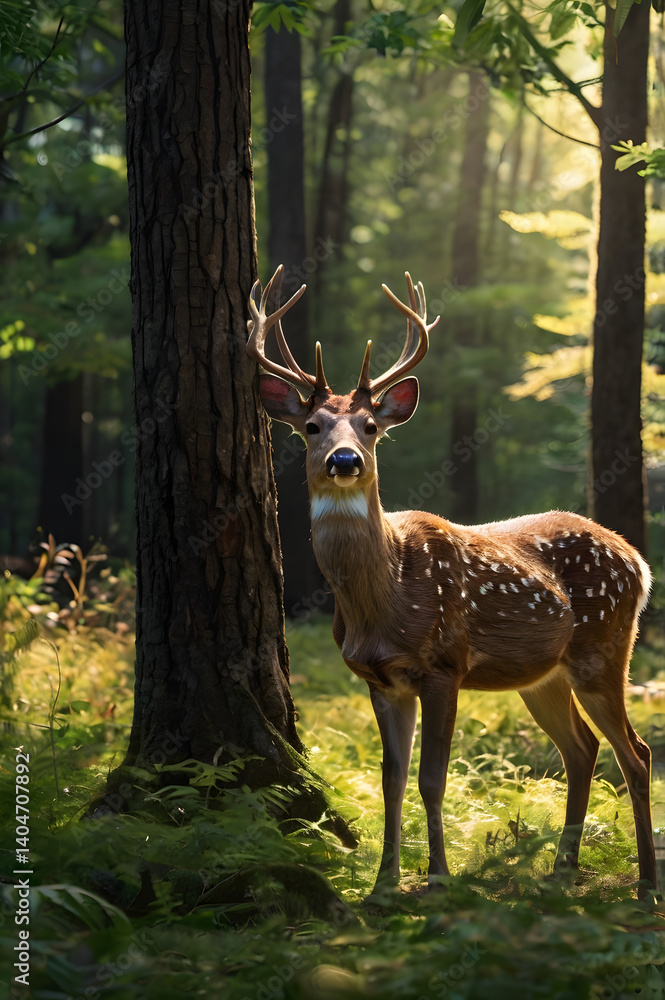 deer in the woods deer in the woods