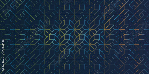 Wallpaper Mural Dark Simple Minimalist Modern Style 3D Transparent Line-art, Rectangular Grid Pattern - Editable Abstract Geometric Background Design, Vector Template Torontodigital.ca